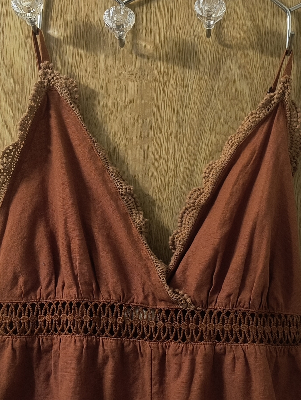 Billabong Lace & Lies Wide Leg Jumpsuit - Rust/Terracotta - Medium - Picture 4 of 9